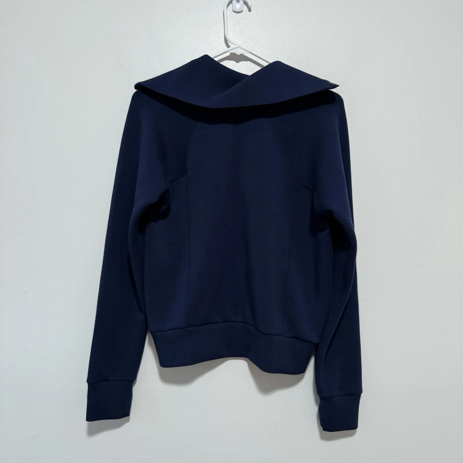 SPANX AirEssentials Half Zip Pullover Sweatshirt in Navy Blue Size XS - Image 5