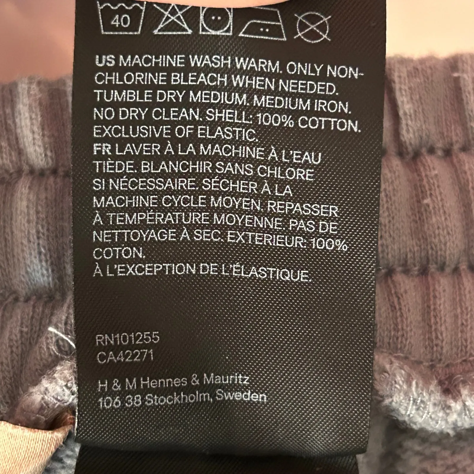 H&M Gray Blue Hue Sweatpants Joggers Elastic Waist Drawstring Size S - Image 6