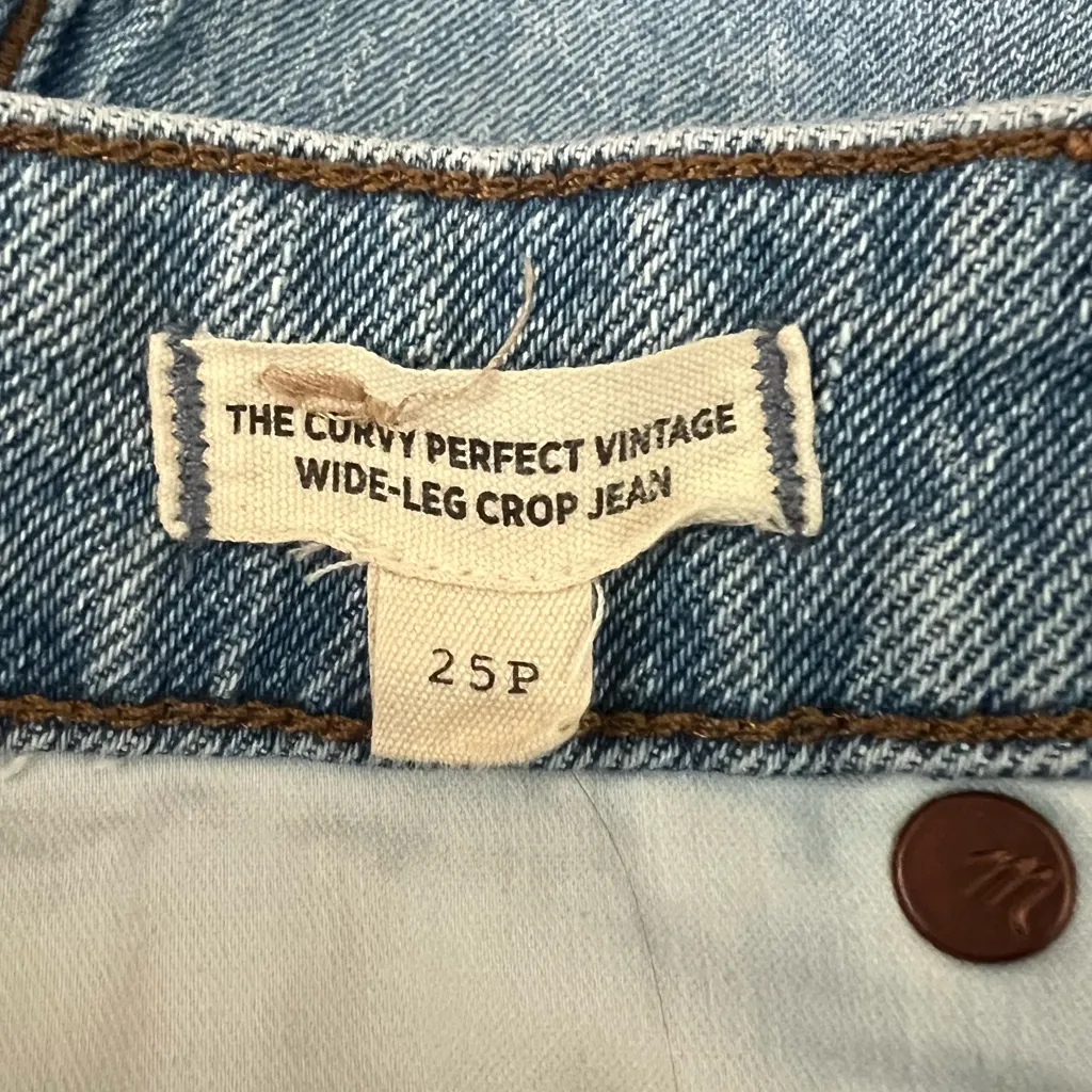 Madewell Women’s The Curvy Perfect Vintage Wide Leg Crop Jean Size 25 Petite - Image 5