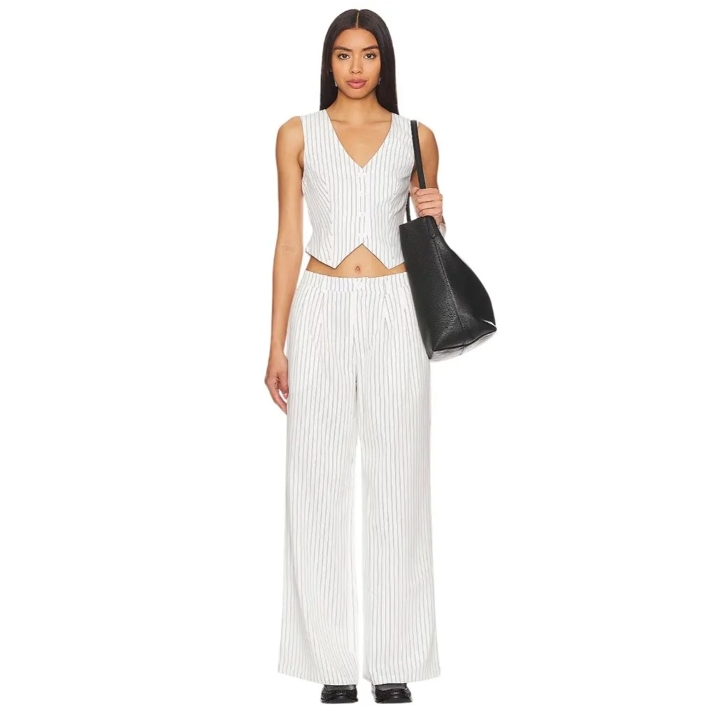 MORE TO COME Jazmine Pants in White Stripe XXSmall New Womens Trousers Size XXS - Image 4