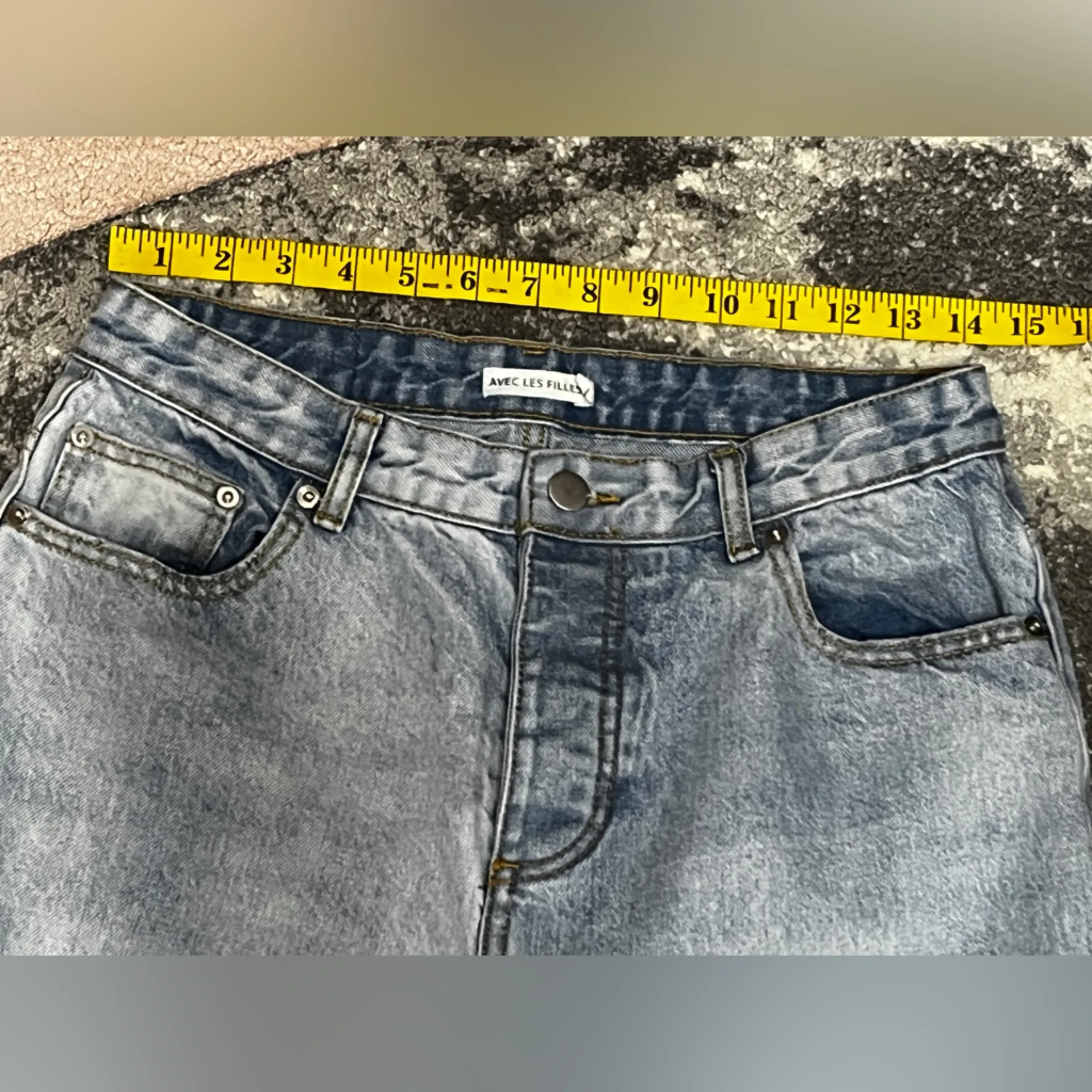 Avec Les Filles Womens Jeans Size 29 High Rise Light Wash Blue Denim - Image 11