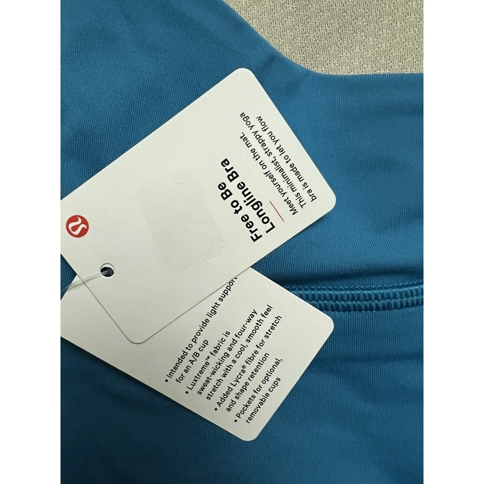 Lululemon Size Free To Be Longline Sports Bra HWIB Blue Size 8 New w/tag $58 - Image 4
