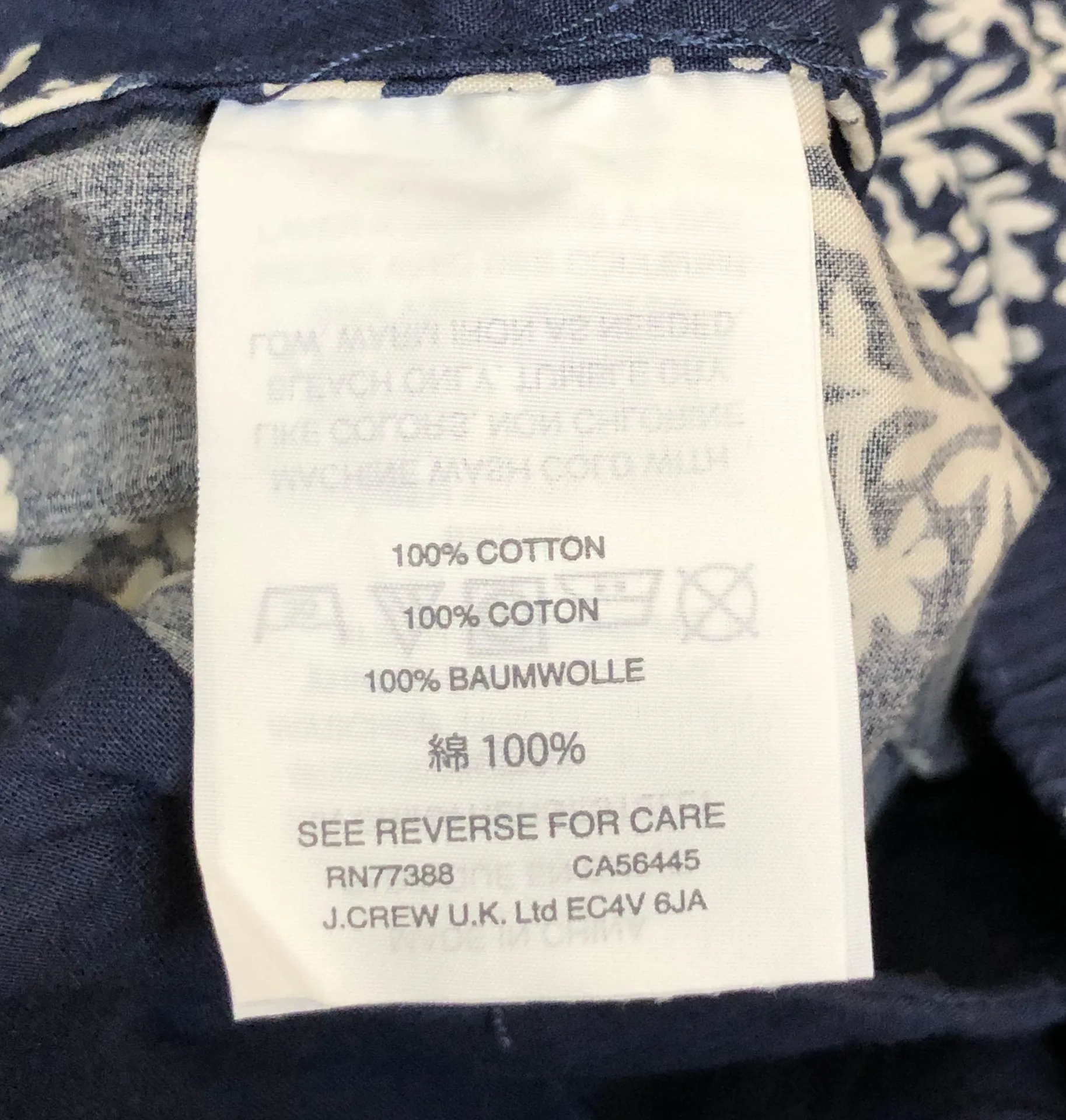 J. Crew Elastic Shorts Navy Blue Fern  - Image 2