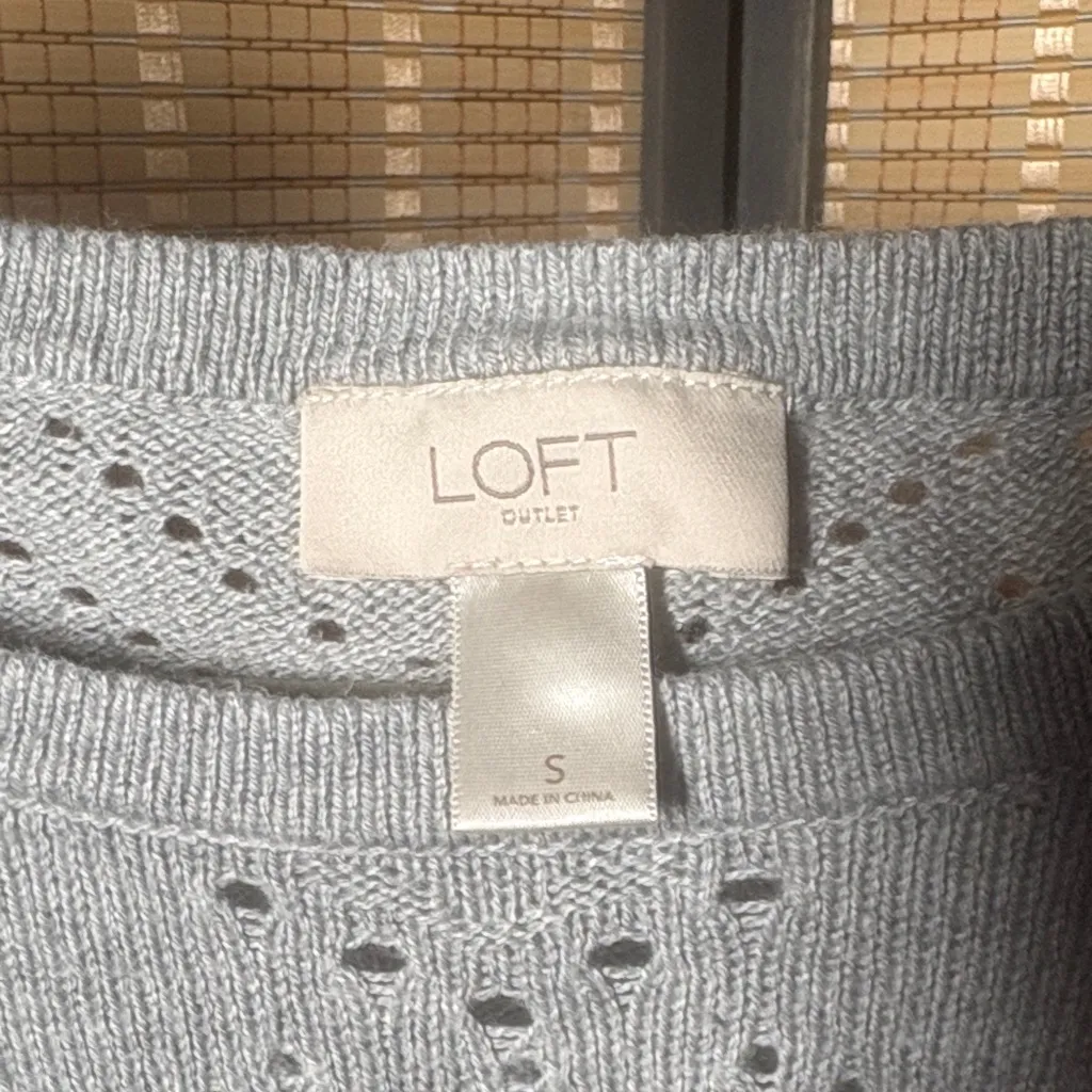 LOFT Light Gray Knit Top - Image 2