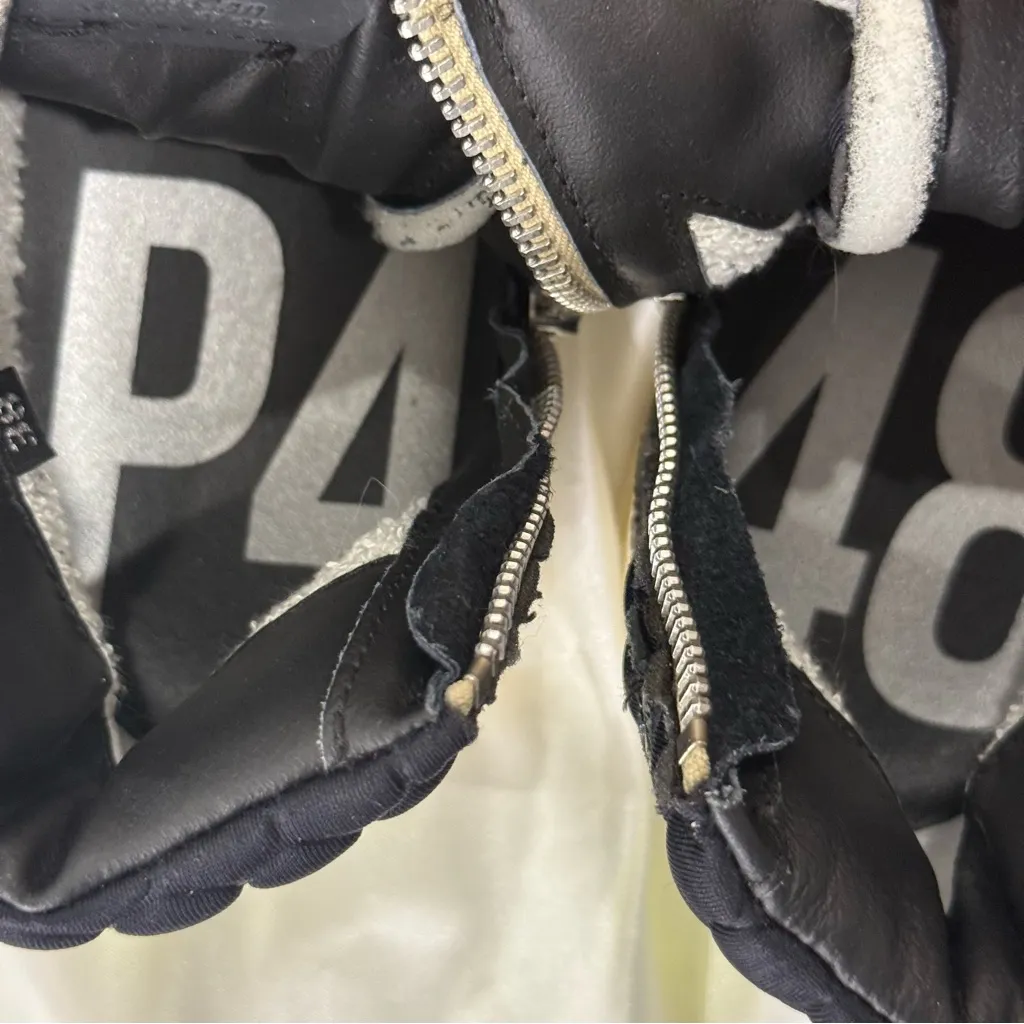 P448 Taylor Mid Top Sneaker Black Gum Yellow Leather Size 8/38 Zip Streetwear - Image 12