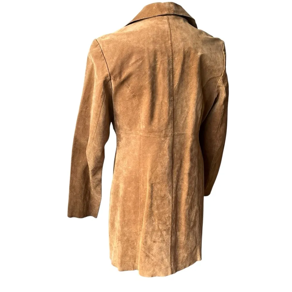 Vintage Wet Seal Leather Suede Penny Lane Style Duster Jacket Tie Closure - Image 6