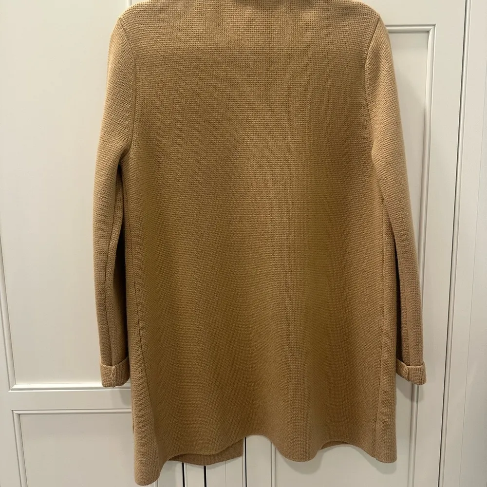 Talbots Milano Stitch Sweater Jacket Wool Blend Size Small Camel Tan Col… - Image 3
