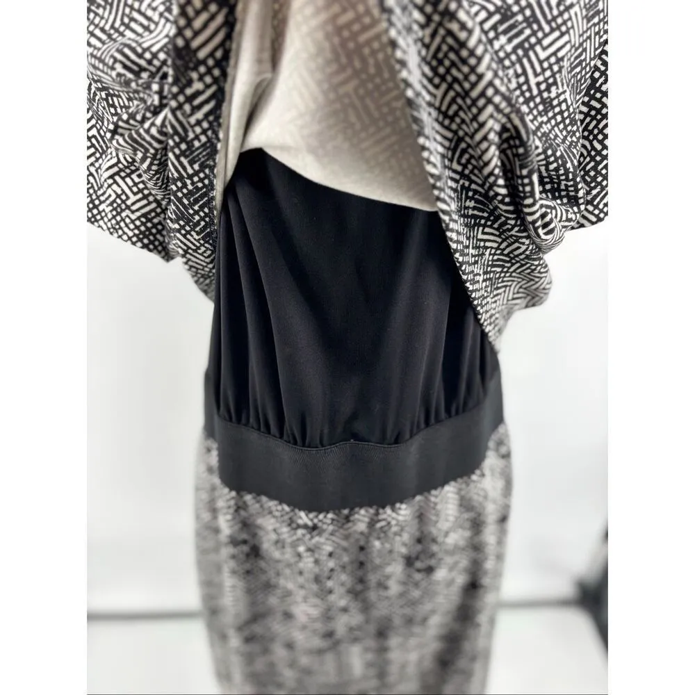 Calvin Klein Dress Womens Size 14 Black White Short Sleeve 2 Piece Look - Image 7