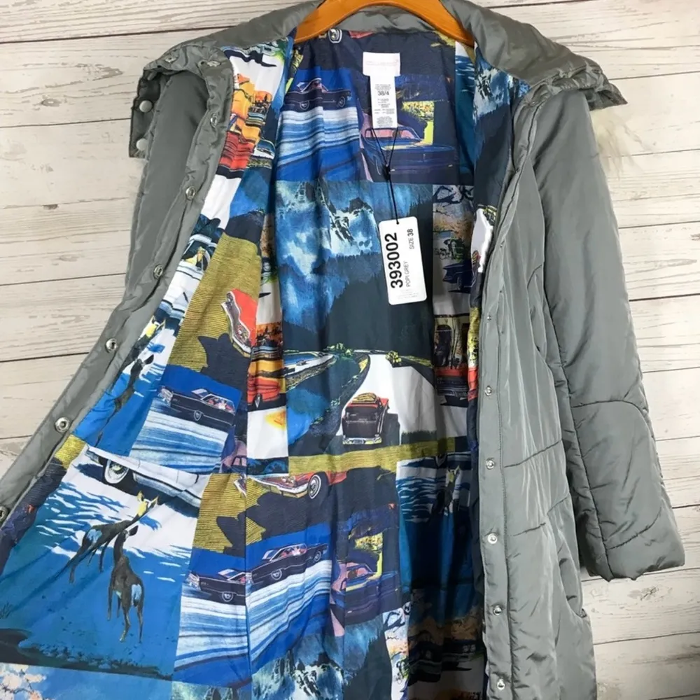 Custo Barcelona Quilted Fur Trim Jacket NEW Euro Size 38 Small Parka Puffer Coat - Image 5