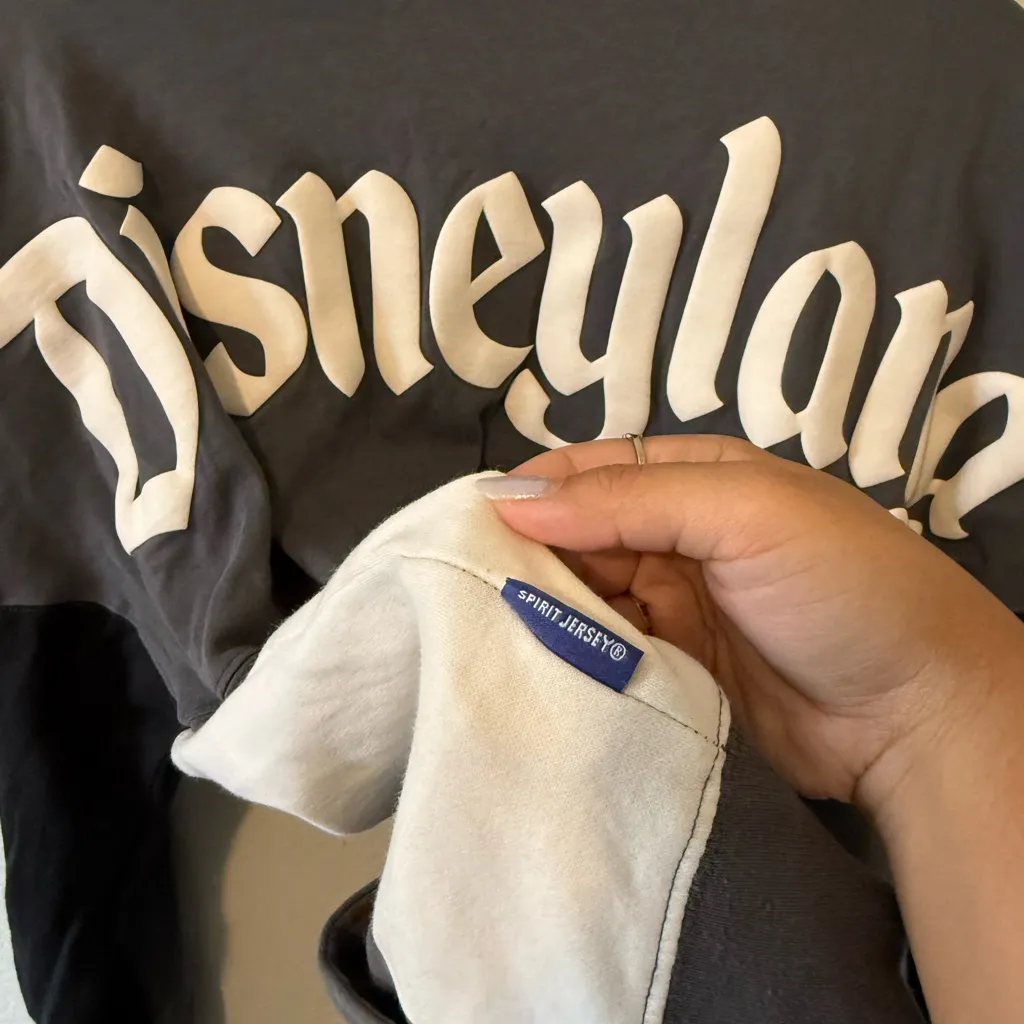 Disneyland Spirit Jersey Full Zip Track Jacket Grey & White Disney Parks Size S - Image 6