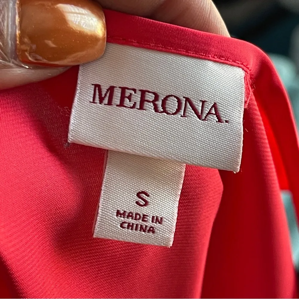 MERONA | Red & Black Lace Lingerie Inspired Cami Sz S - Image 5