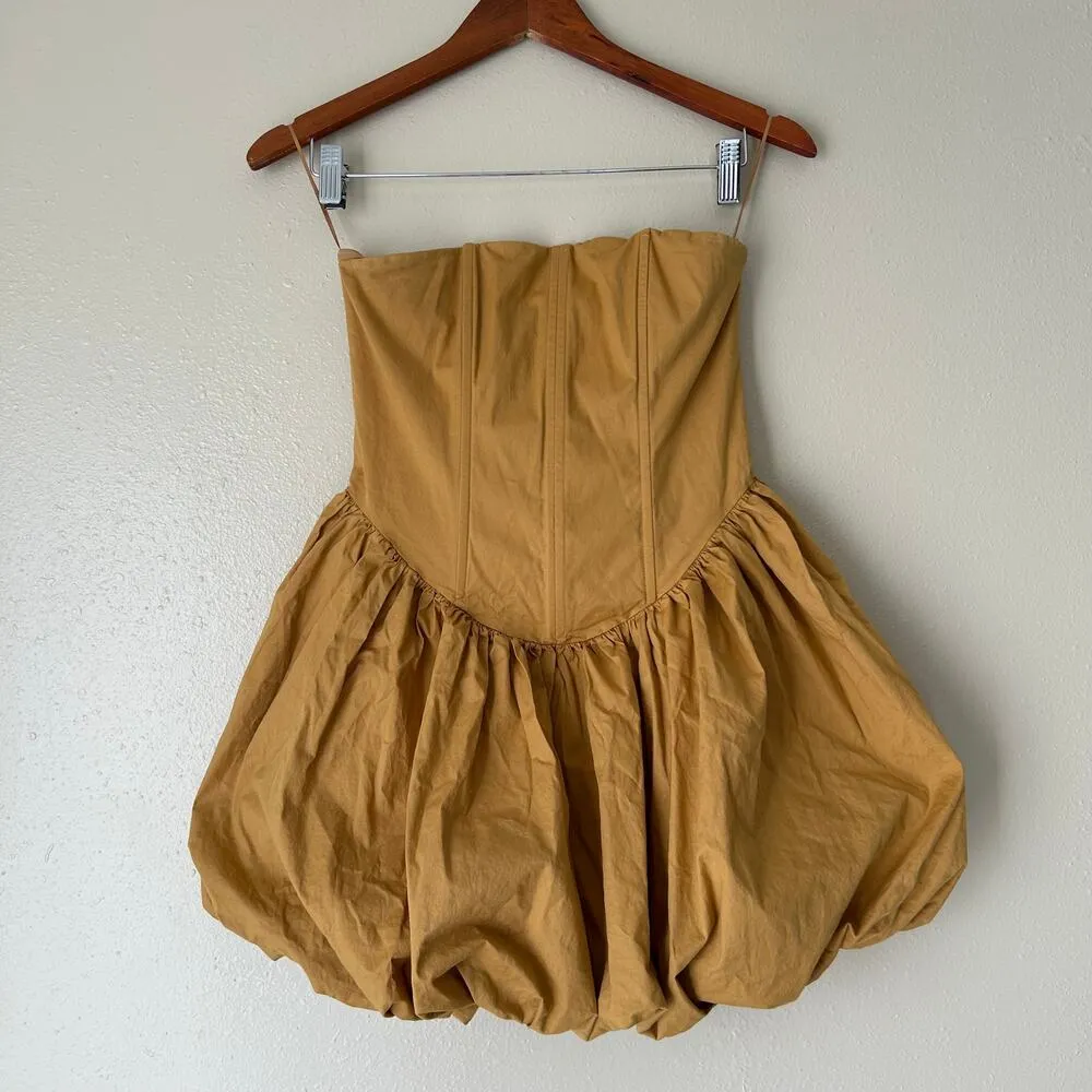 Klesis Golden Brown Corset Bubble Dress Size Small Tan - Image 6