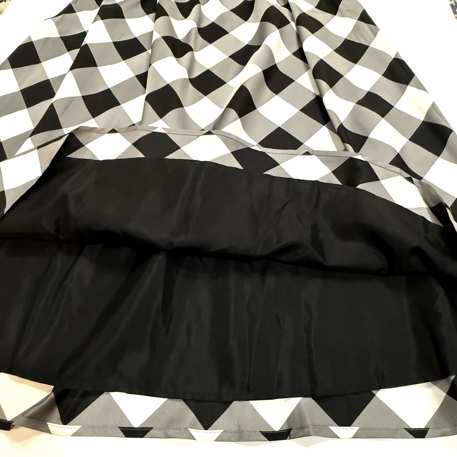 New Talbots A Line Maxi Skirt 10 M Buffalo Plaid Check Black White Pleat Xmas - Image 6