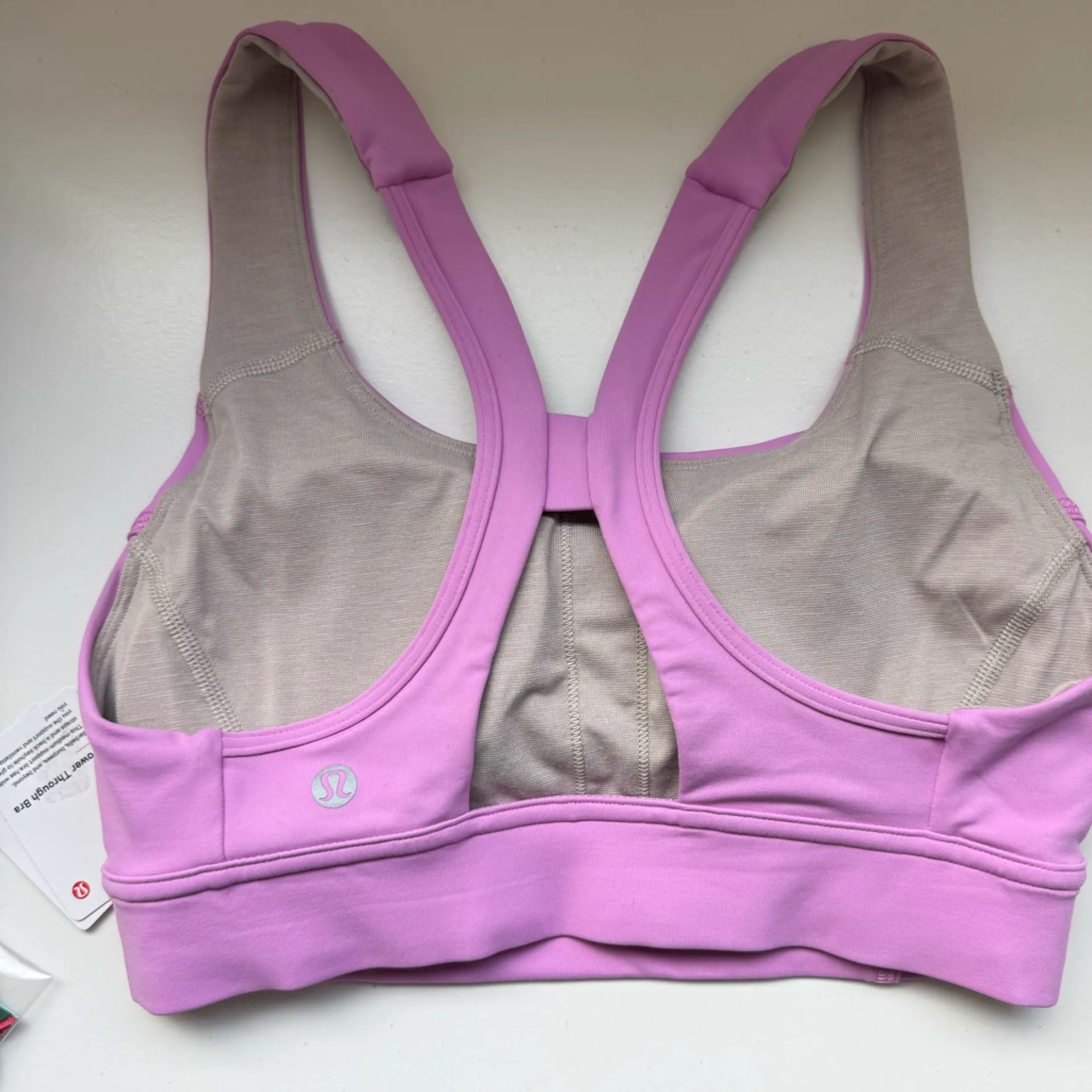NWT Lululemon Athletica Pink Power Through Bra Sports Bra Padded - Image 4