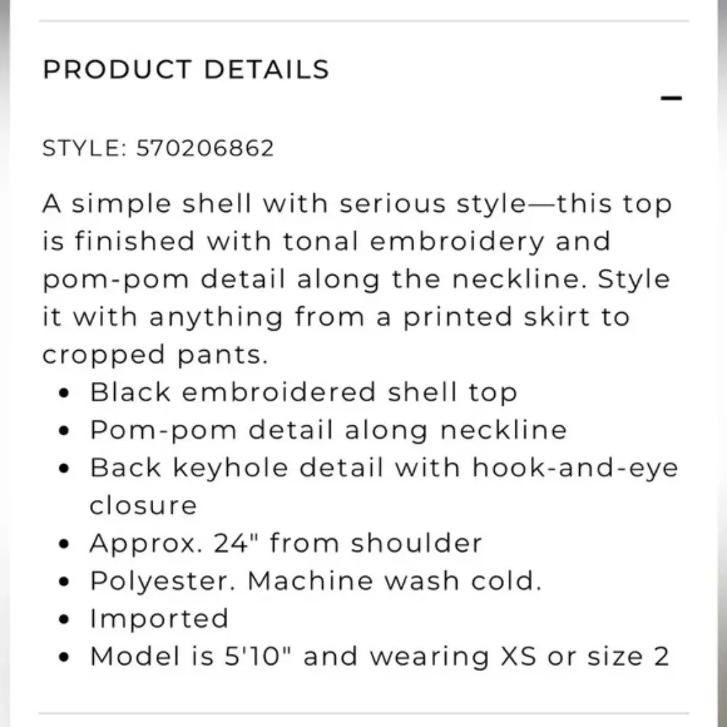 White House Black Market Etta Black Cutout Embroidered Sleeveless Tank Top - Image 7