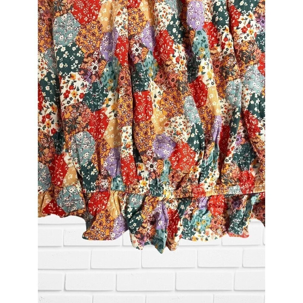 Willow + Root Women's X-large Long Sleeve Blouse Off the Shoulder Boho Floral - Image 4