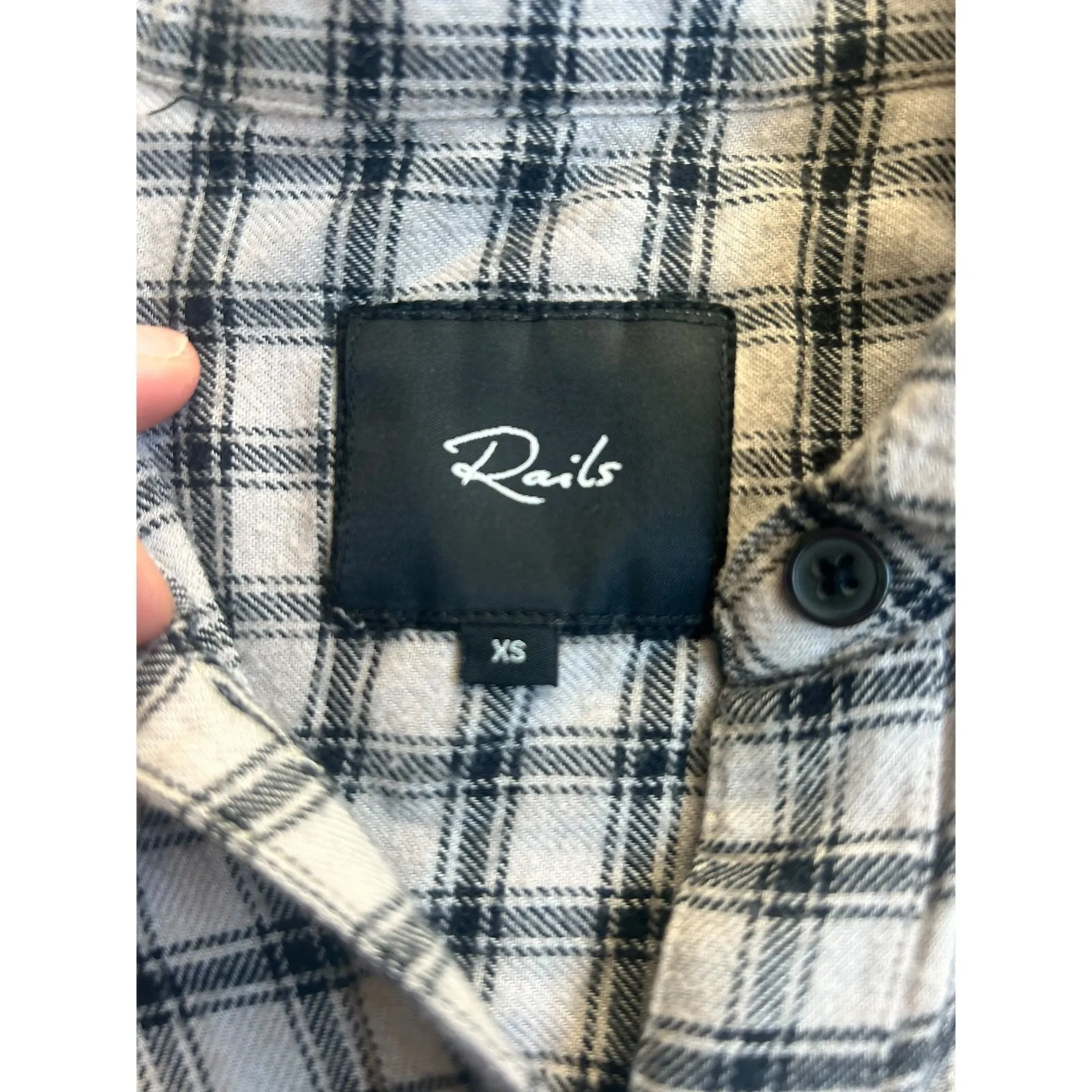 Rails Angelica Plaid Button Down Shirt Long Sleeve Malt Onyx Women's XS - Image 4