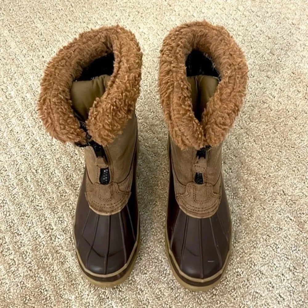 Alpine Design Brown Storm Sherpa Lined Zip Up Duck Boots - Image 8