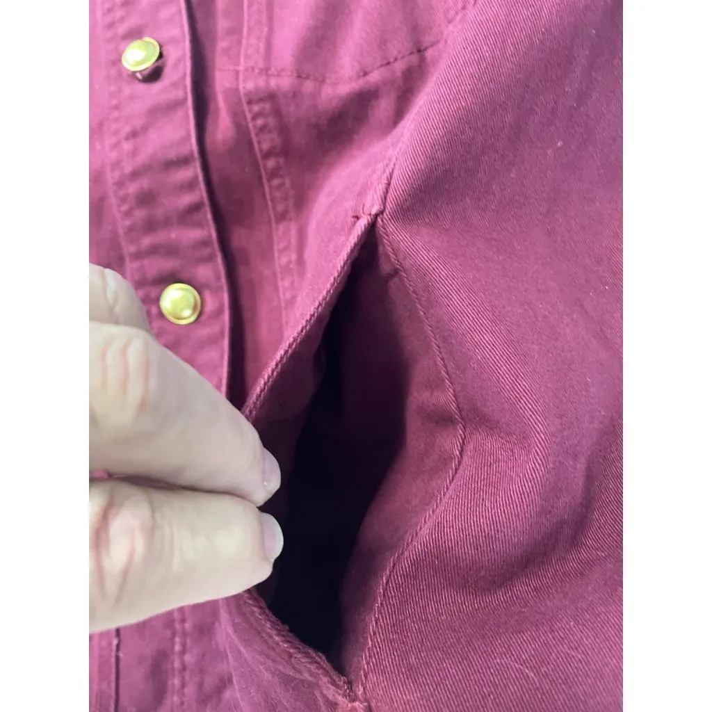 Denim Co. Womens Red Embroidered Gold Buttons Denim Jacket Size S SKU 9458 - Image 9