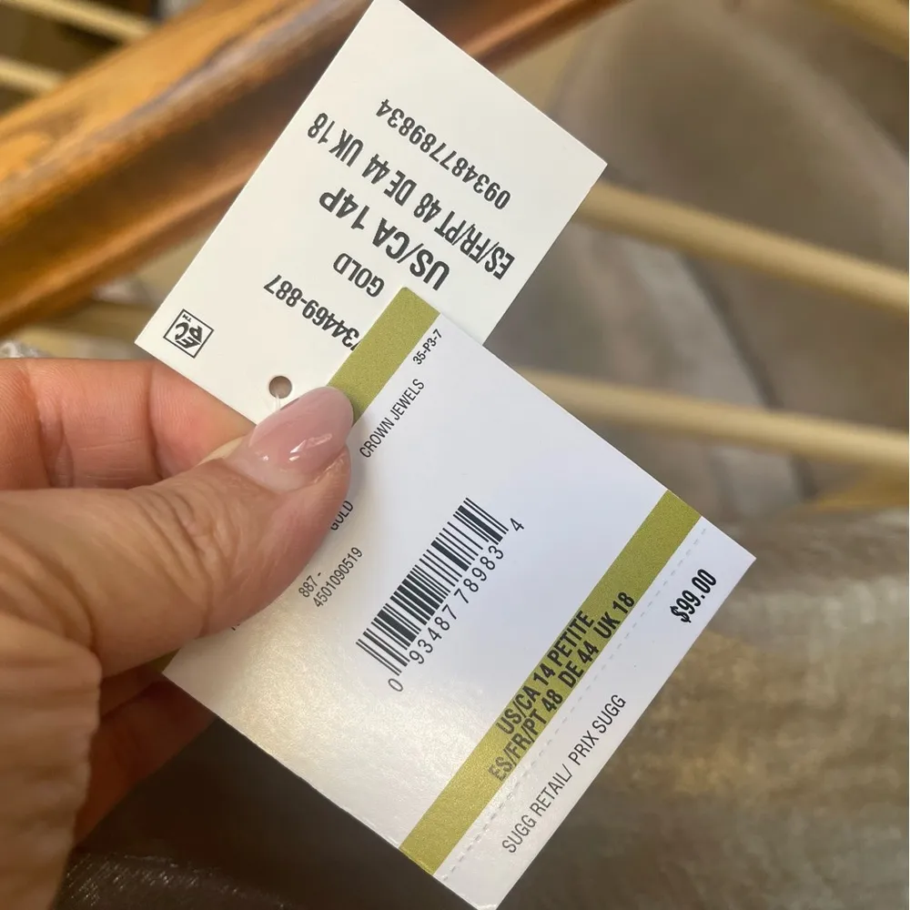 Kasper Gold Shimmer Sleeveless Sheath Midi Cocktail Dress Square Neck Petite 14P - Image 6