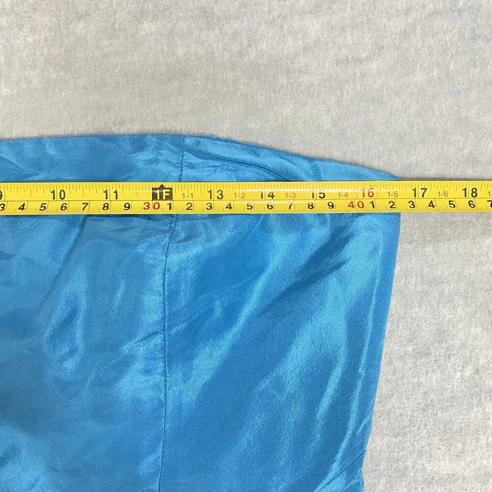 J. Crew Dress Women’s 10P Silk Blue Midi Strapless Pleated Hoco Prom Bridesmaid - Image 8