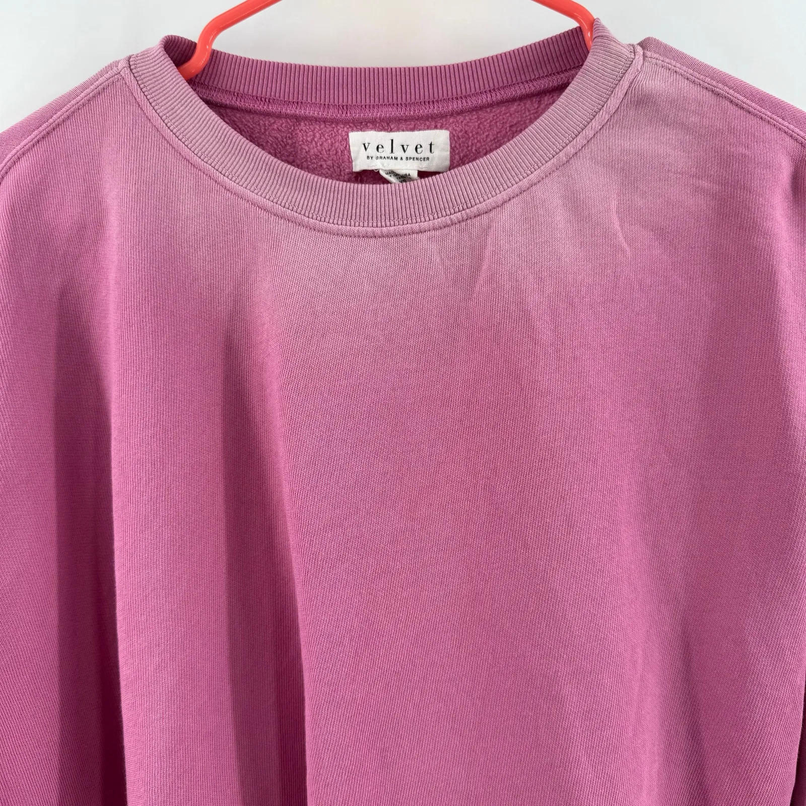 Velvet by Graham & Spencer Sweatshirt Size Extra Small Ombre Crewneck Pullover Pink - Image 4