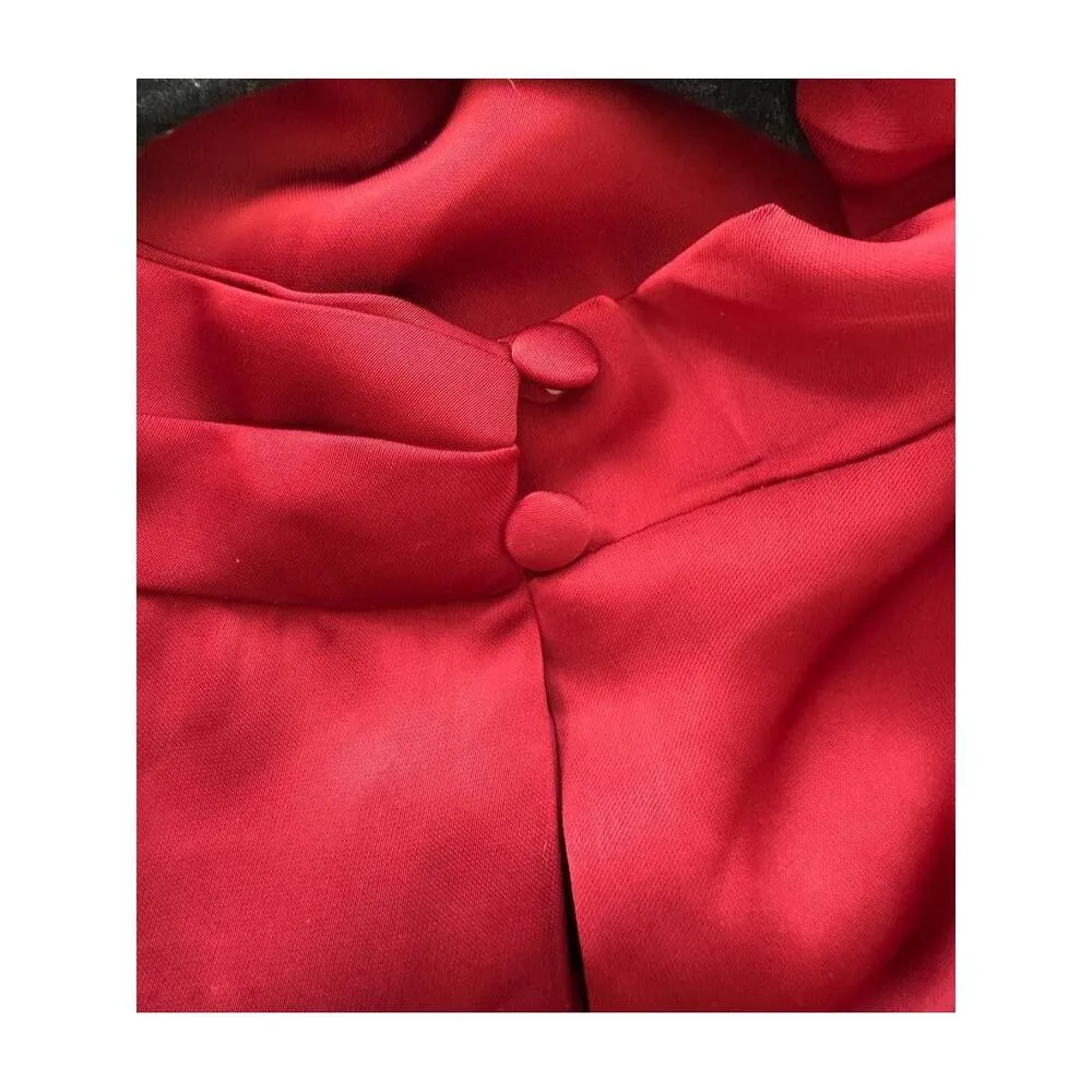 Lulus Wine Red Asymmetrical Satin Gown Size M - Image 4