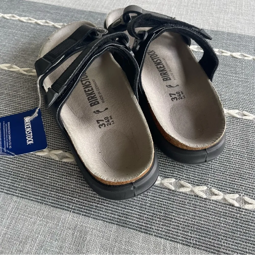 NWT Birkenstock Sahara Birko-Flor Women’s Sandals Black Size 37 US 6 - Image 6