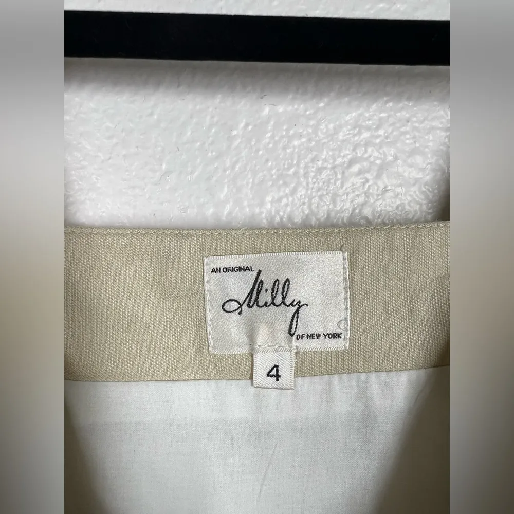 Milly of New York Linen Blend Belted Trench Style Dress - Image 3