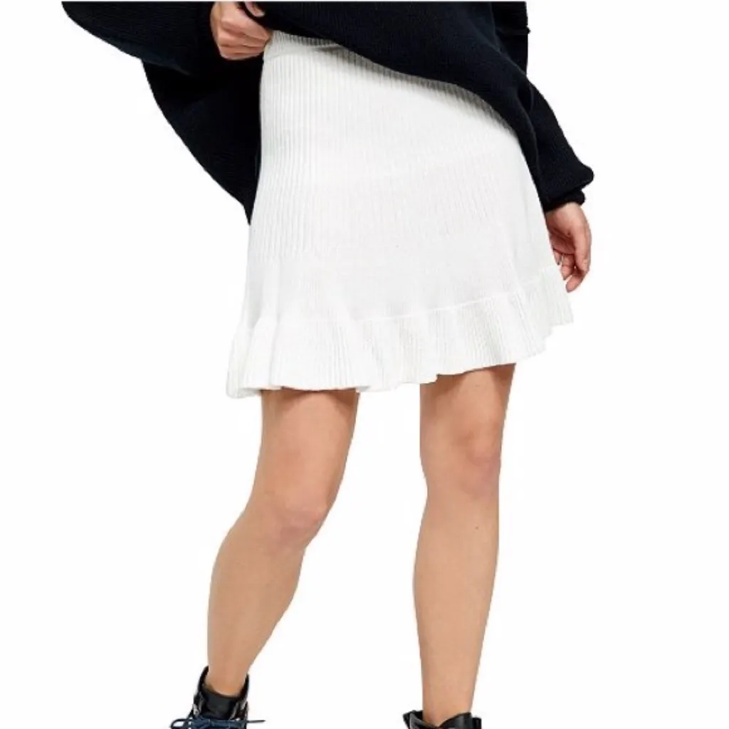 NWT free people solid gold ribbed skirt White Larg - Image 2