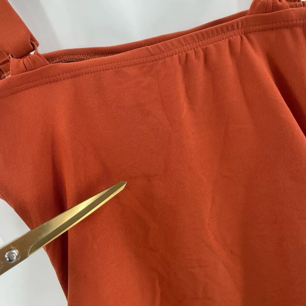 CARMEN MARC VALVO Tankini Size Extra Small Square Neck Arab Spice Ruched Sides - Image 4