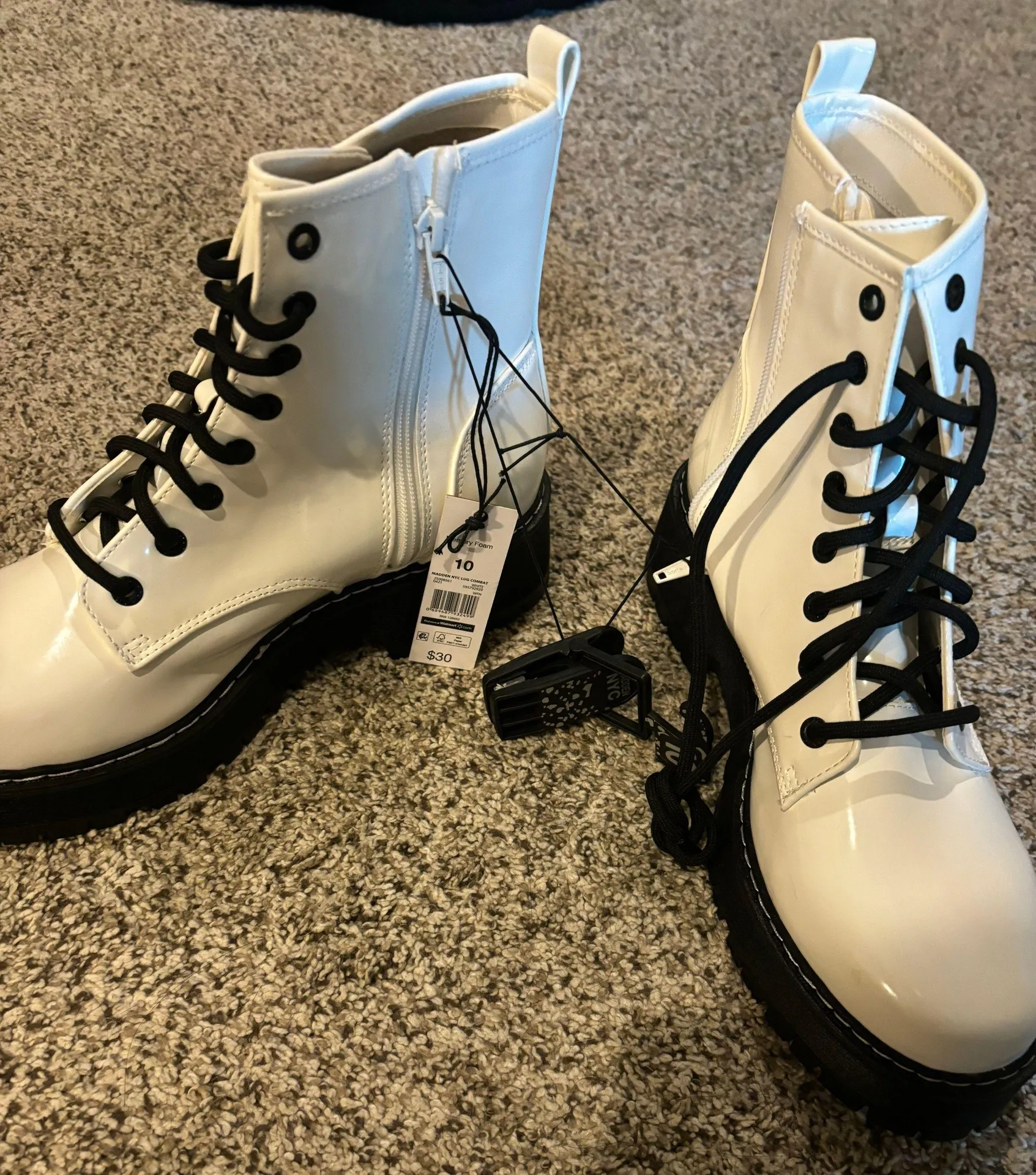 Brand new white platform combat boots Size 10 - Image 4