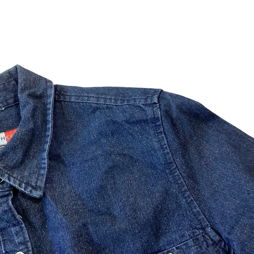 French Cuff Denim Shirt Blue Size M - Image 5