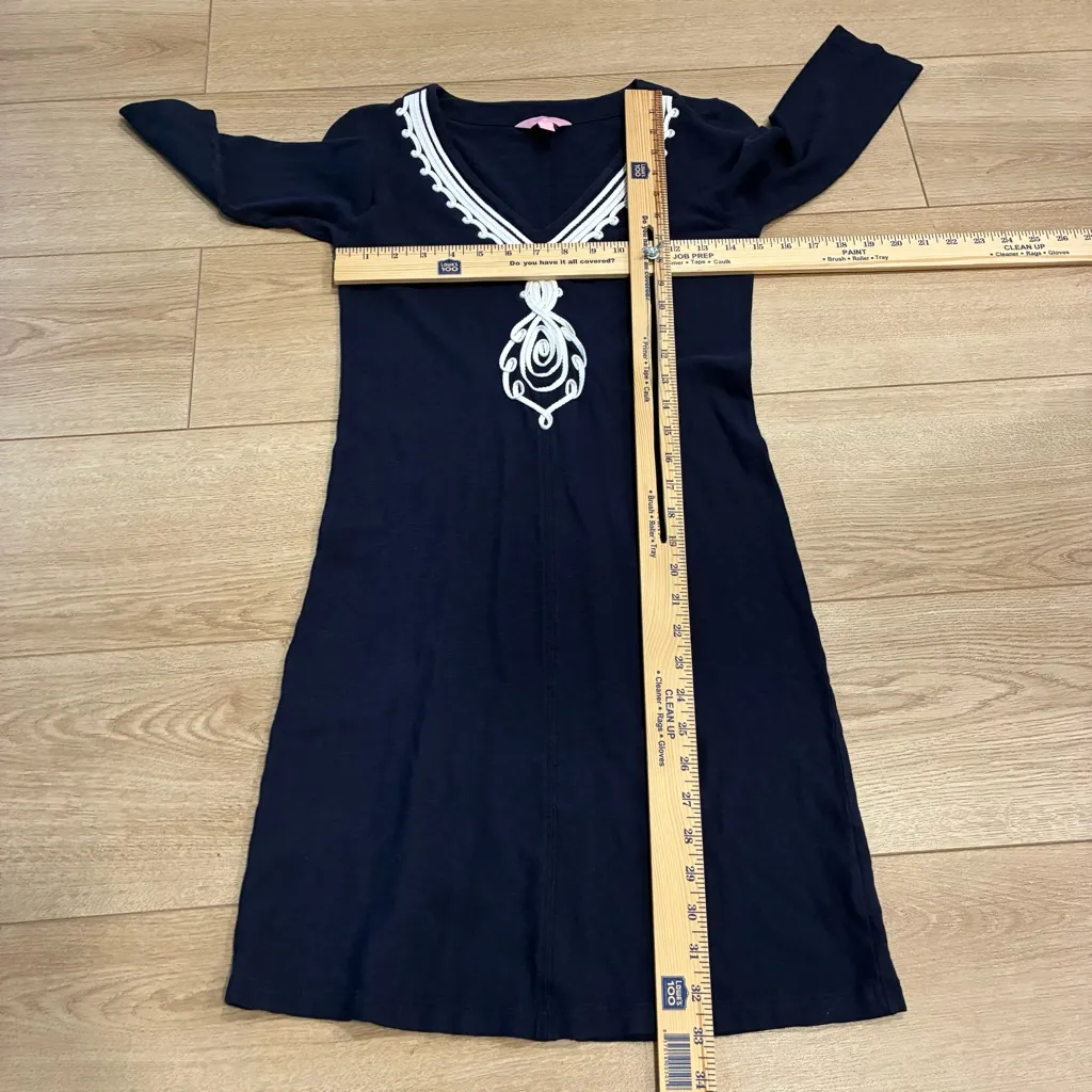Lilly Pulitzer Tidewater Tunic Dress Navy Blue Knit Mini Size XS - Image 4