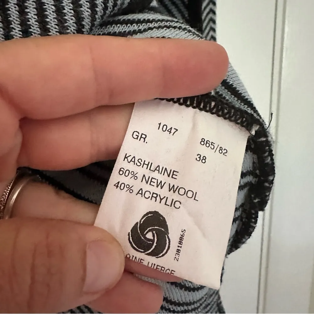 Bode Chevron Stripe Wool Turtleneck Sweater Womens 38 Medium Black - Image 5