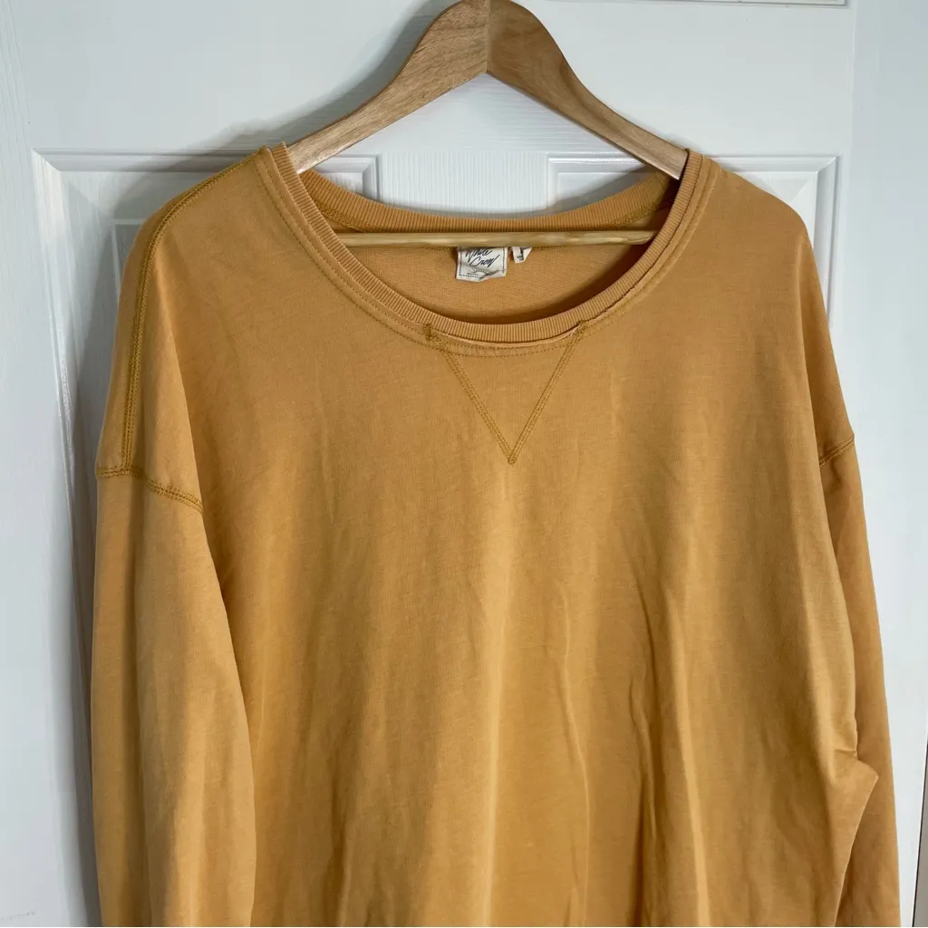 White Crow Mustard Yellow distressed oversized Sweatshirt Size Large - Image 3