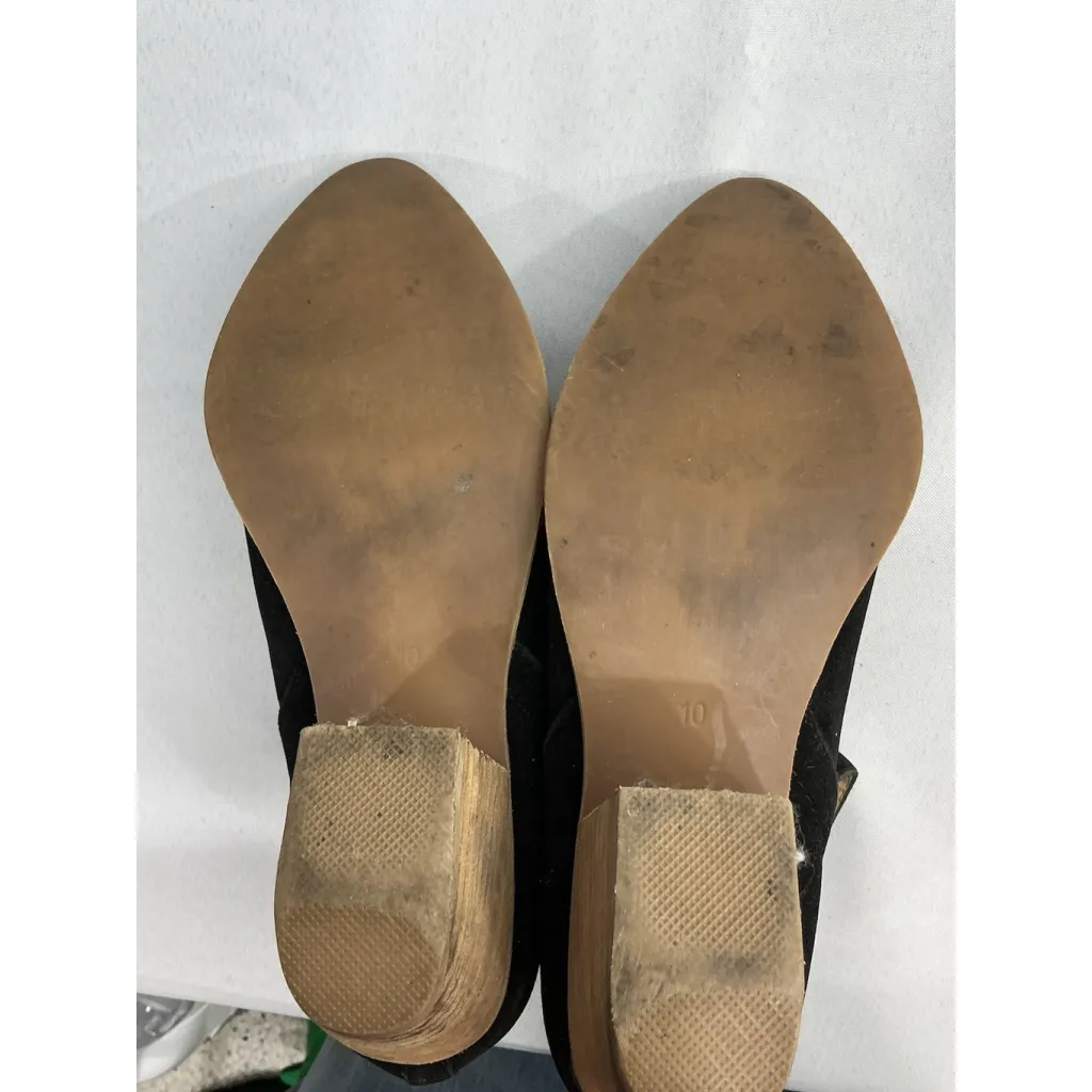 Womans A Rider Girl Mid Ankle Boots 10 Black Stacked Heel Dbl Cutout Toe Guard - Image 8