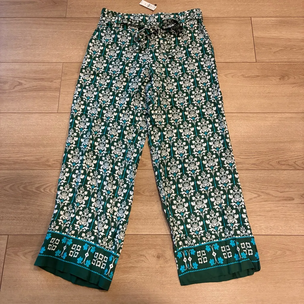 NWT Talbots Women’s Damask Bouquet Wide Leg Pants Palazzo Pull On Size SP - Image 3