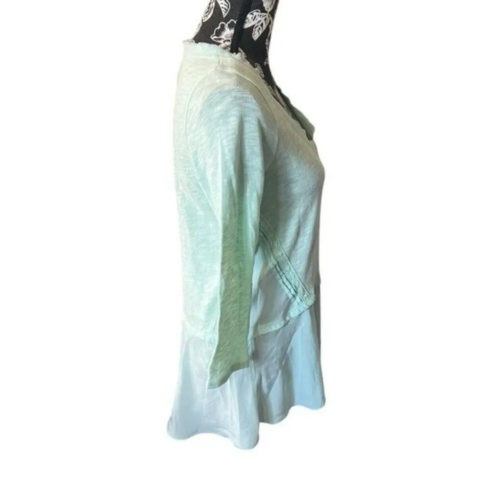 Anthropologie Melia Knit Peplum Blouse Women’s Size Small Meadow Rue Mint Green - Image 2