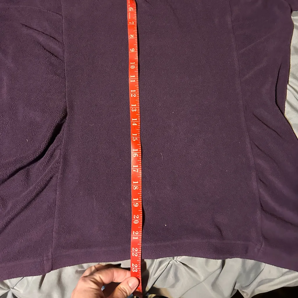 Butter Fleece Mock Neck Shell Button Super Soft Warm Pullover Purple Sweater XL - Image 6