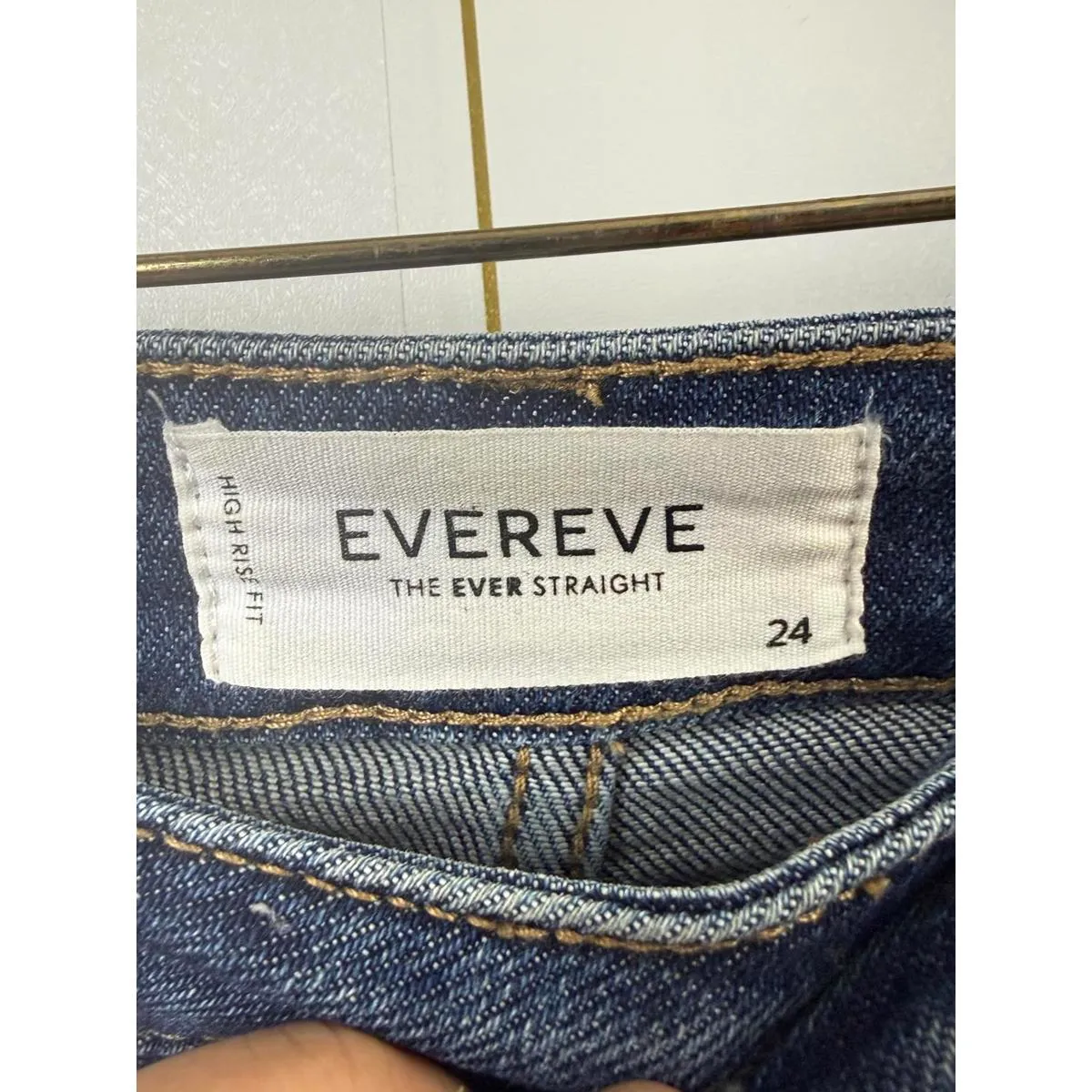 Evereve "Ever Straight" with Cuff Straight Leg Denim Jeans - Size - 24 - Image 6