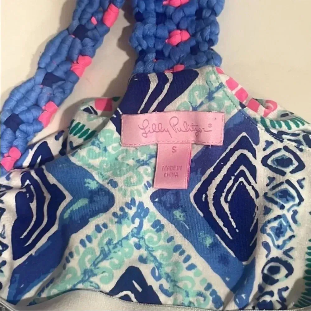 Lilly Pulitzer Lydia Dress Bay Blue Fine Line Dress Small - Image 6