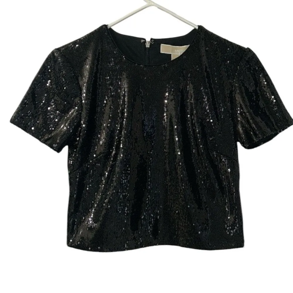 Michael Kors Black Sequins Top/Blouse(Size XS) - Image 3