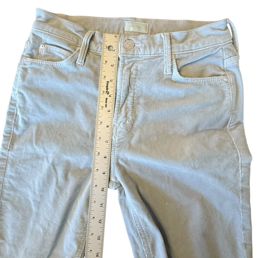 Mother Mid Rise Dazzler Ankle Fray Hopscotch Stone Blue Corduroy Women’s size 25 - Image 15