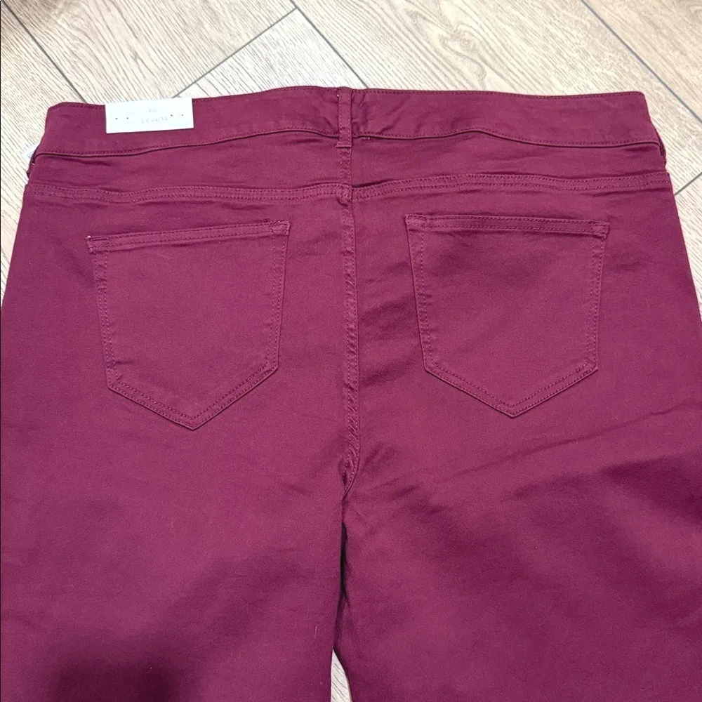 Maurices Jeans NWT Plus 20 R Denim Flex Dark Red Jegging Skinny Denim Pants NEW - Image 6