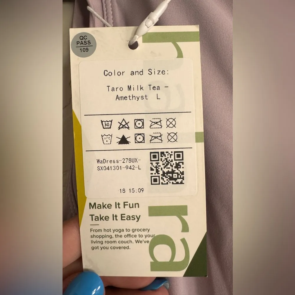 Halara Sleeveless Cut Out Tie Back 2-Piece Pocket Mini Yoga Activity Dress large - Image 9