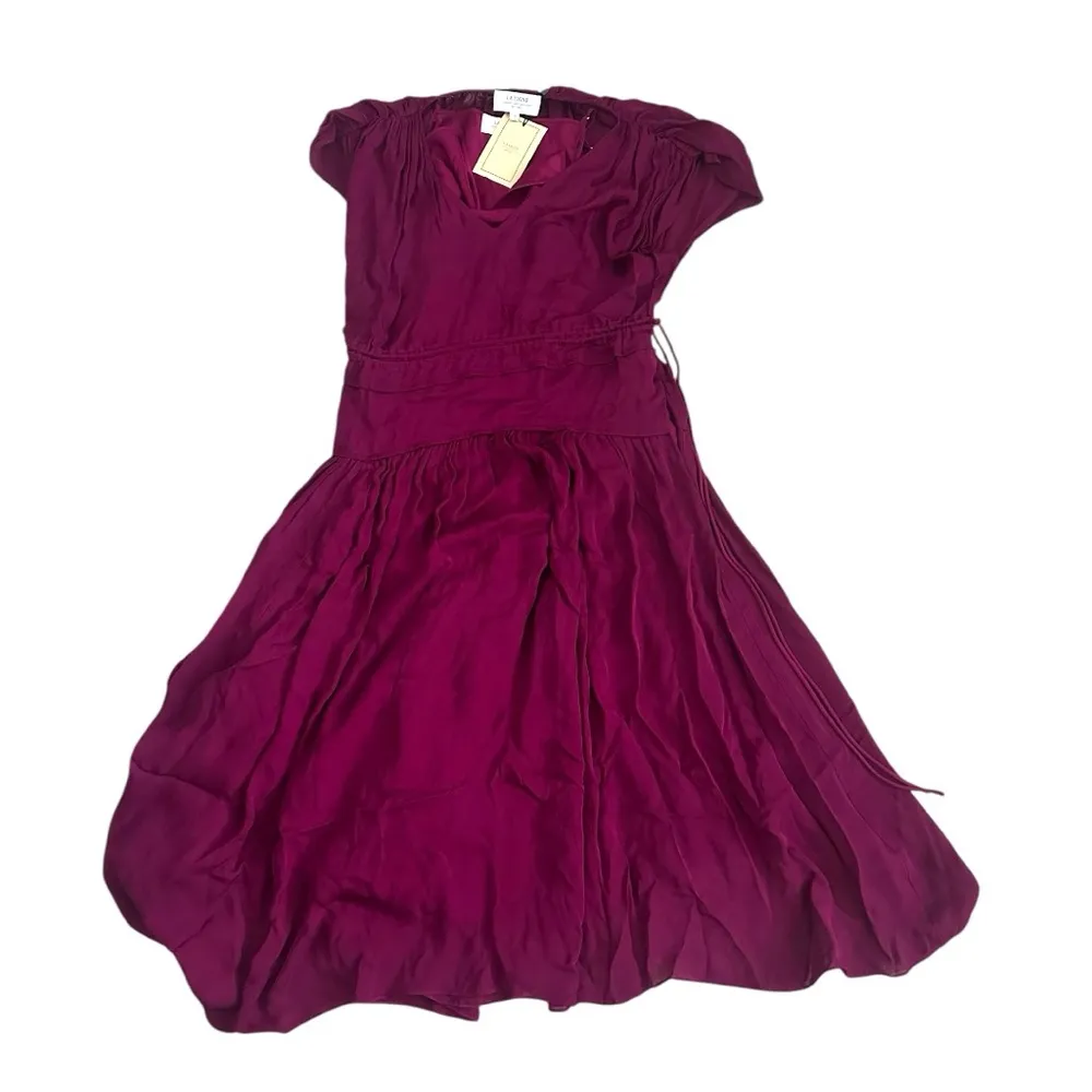 La Ligne Natalie Silk Dress In Plum Purple - Image 2