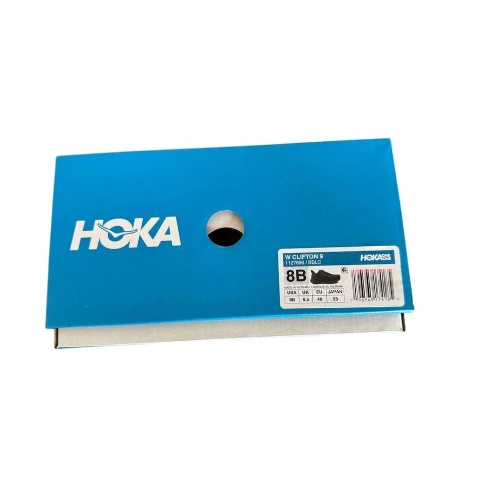Hoka One One Clifton 9 Women’s Running Shoes Black Size 8 Athletic Sneaker - Image 8