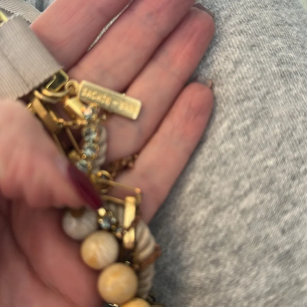 Sachin + Babi necklace polished gorgeous stone wooden beads multi texture - Image 8