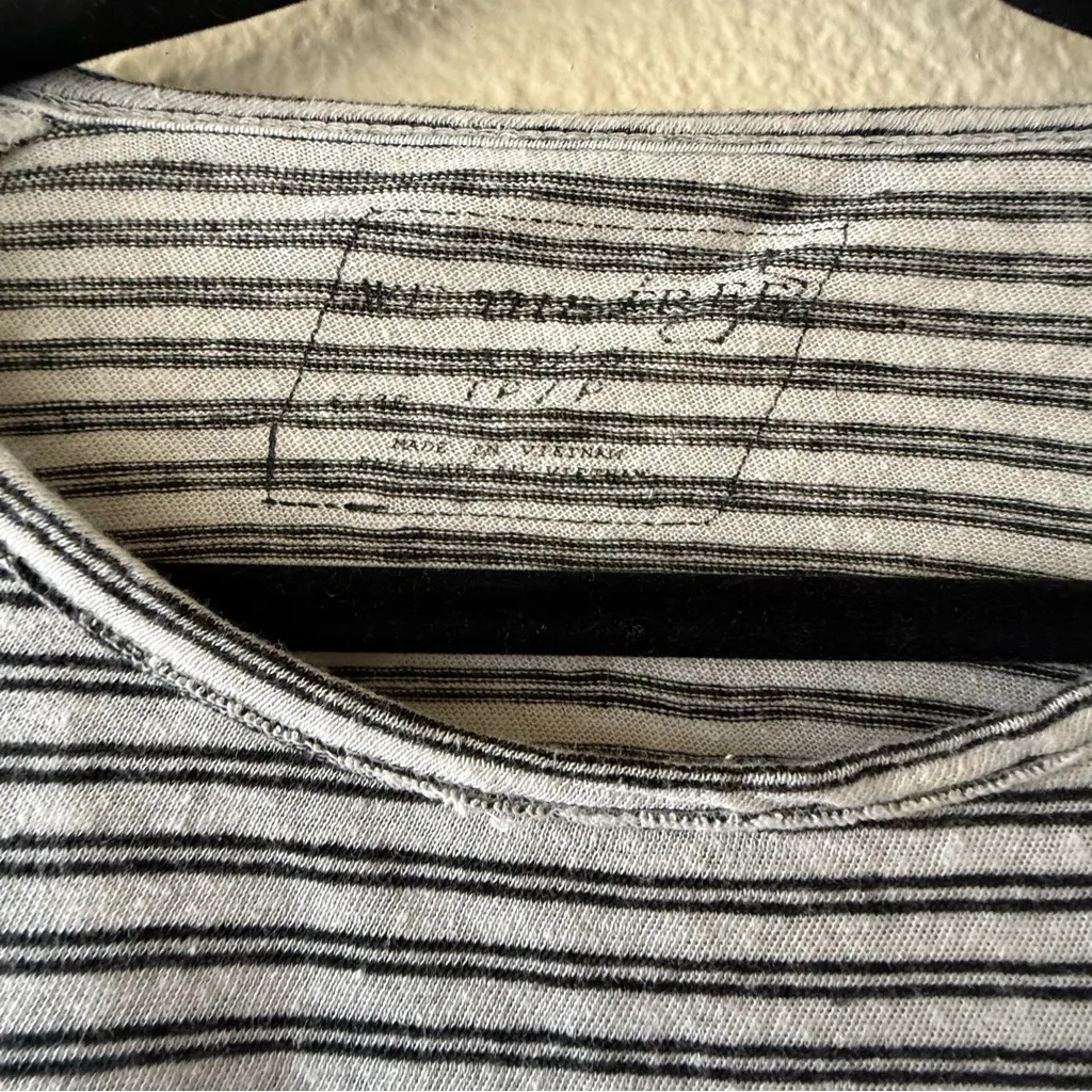 We the Free People Striped Oversized Boxy Lagenlook Linen Striped Tunic Top XS/S - Image 3